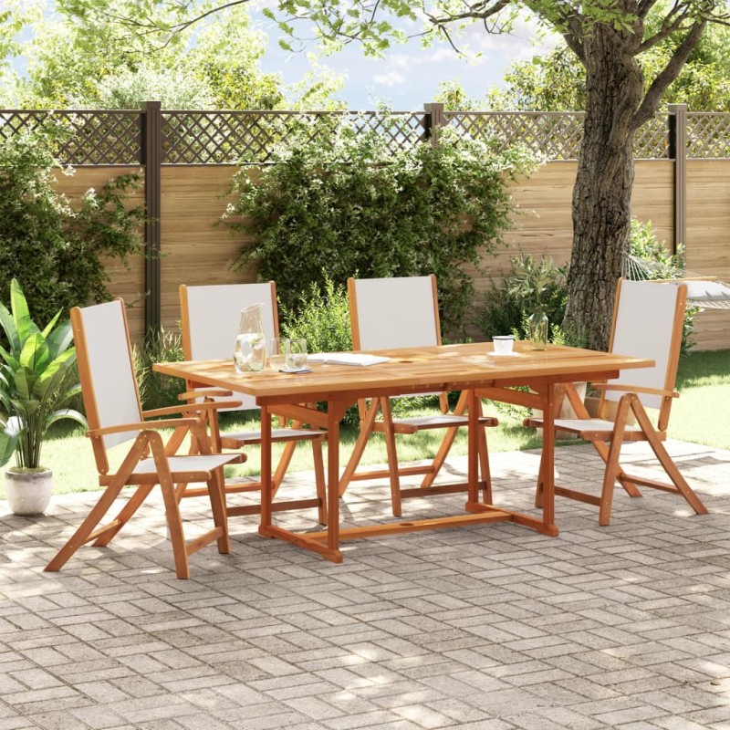 vidaXL Gartenstühle 4 Stk. Klappbar Massivholz Akazie und Textilene vidaXL Gartenstühle 4 Stk. Klappbar Massivholz Akazie und Textilene