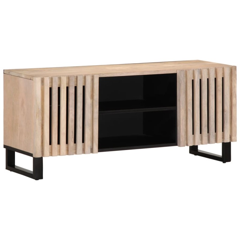 vidaXL TV-Schrank Weiß 105x34x46 cm Massivholz Mango vidaXL TV-Schrank Weiß 105x34x46 cm Massivholz Mango