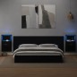 vidaXL Kopfteil mit Nachttischen Schwarz 240 cm Holzwerkstoff