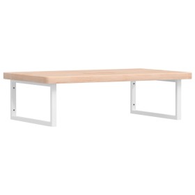 vidaXL Waschtischplatte mit Halterung Stahl und Massivholz Eiche