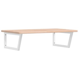 vidaXL Waschtischplatte mit Halterung Stahl und Massivholz Eiche