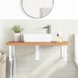vidaXL Waschbeckenregal Wandmontage Stahl und Massivholz Buche vidaXL Waschbeckenregal Wandmontage Stahl und Massivholz Buche