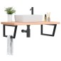 vidaXL Waschbeckenregal Wandmontage Stahl und Massivholz Buche vidaXL Waschbeckenregal Wandmontage Stahl und Massivholz Buche