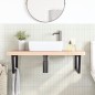vidaXL Waschbeckenregal Wandmontage Stahl und Massivholz Buche vidaXL Waschbeckenregal Wandmontage Stahl und Massivholz Buche