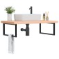 vidaXL Waschbeckenregal Wandmontage Stahl und Massivholz Buche vidaXL Waschbeckenregal Wandmontage Stahl und Massivholz Buche