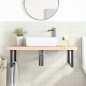 vidaXL Waschbeckenregal Wandmontage Stahl und Massivholz Buche vidaXL Waschbeckenregal Wandmontage Stahl und Massivholz Buche