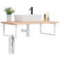 vidaXL Waschbeckenregal Wandmontage Stahl und Massivholz Buche vidaXL Waschbeckenregal Wandmontage Stahl und Massivholz Buche