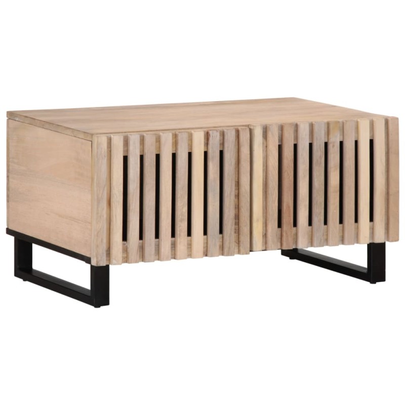 vidaXL Couchtisch Weiß 80x51x40 cm Massivholz Mango vidaXL Couchtisch Weiß 80x51x40 cm Massivholz Mango