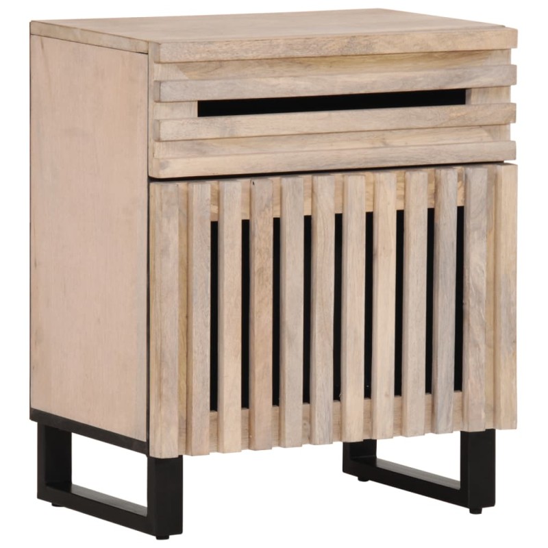 vidaXL Nachttisch Weiß 50x34x60 cm Massivholz Mango vidaXL Nachttisch Weiß 50x34x60 cm Massivholz Mango