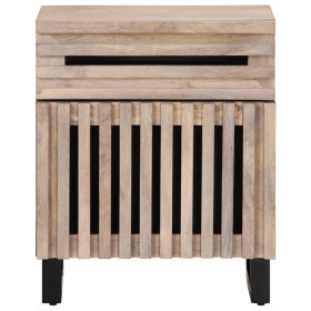 vidaXL Nachttisch Weiß 50x34x60 cm Massivholz Mango