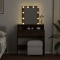 vidaXL Schminktisch mit LED Braun Eichen-Optik 80x41x144,5 cm vidaXL Schminktisch mit LED Braun Eichen-Optik 80x41x144,5 cm