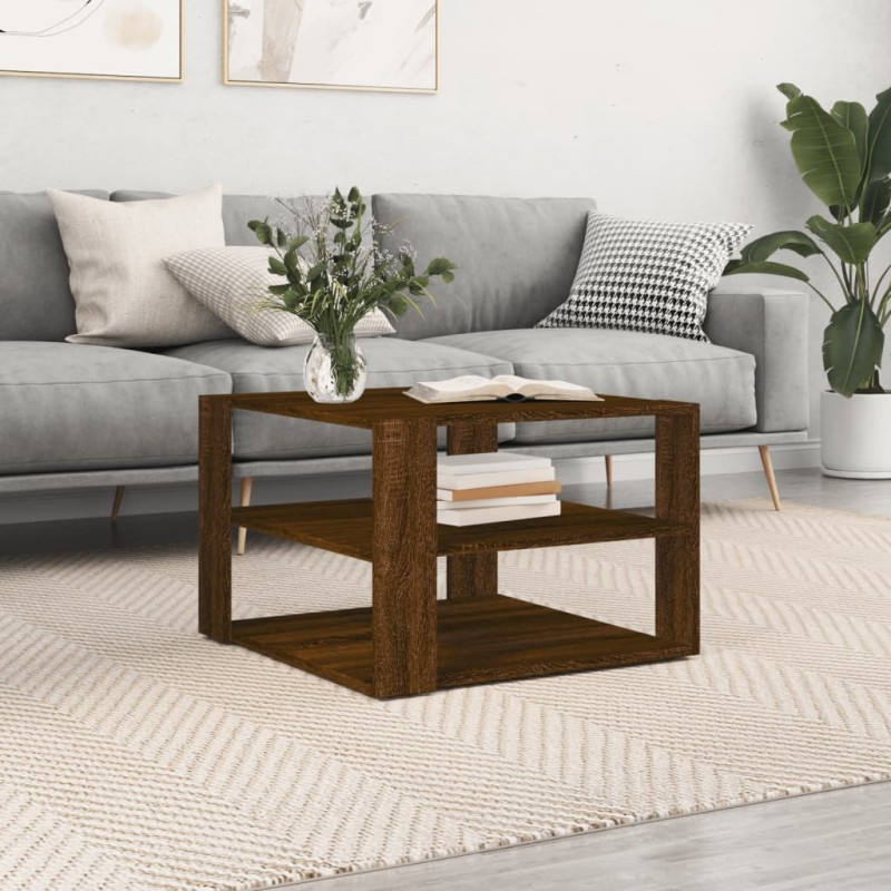 vidaXL Couchtisch Braun Eichen-Optik 59,5x59,5x40 cm Holzwerkstoff vidaXL Couchtisch Braun Eichen-Optik 59,5x59,5x40 cm Holzwerkstoff