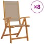 vidaXL Gartenstühle 8 Stk. Klappbar Massivholz Akazie und Textilene vidaXL Gartenstühle 8 Stk. Klappbar Massivholz Akazie und Textilene