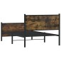 vidaXL Metallbett ohne Matratze Räuchereiche 100x190 cm vidaXL Metallbett ohne Matratze Räuchereiche 100x190 cm