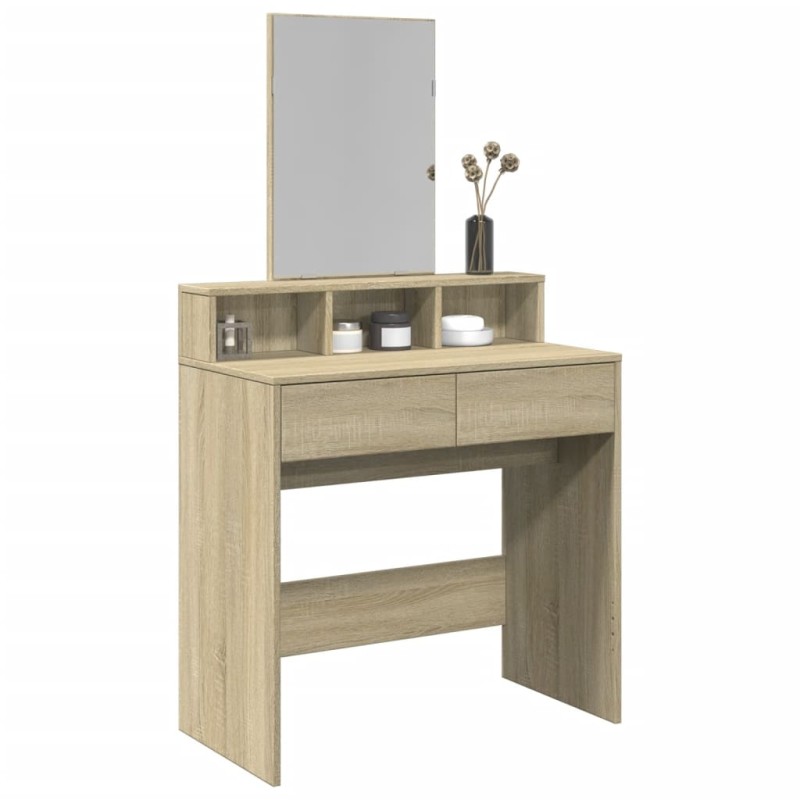 vidaXL Schminktisch mit Spiegel Sonoma-Eiche 80x41x144,5 cm vidaXL Schminktisch mit Spiegel Sonoma-Eiche 80x41x144,5 cm