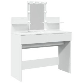 vidaXL Schminktisch mit LED-Beleuchtung Weiß 100x40x130 cm