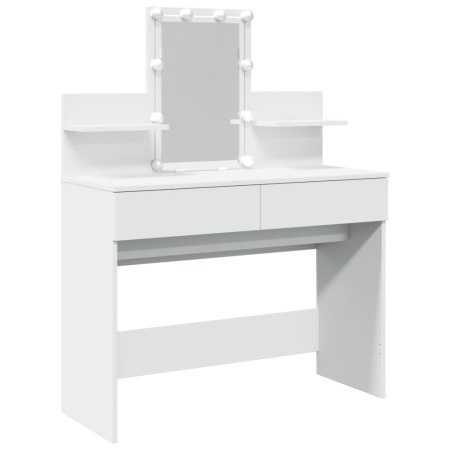 vidaXL Schminktisch mit LED-Beleuchtung Weiß 100x40x130 cm