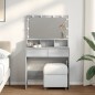 vidaXL Schminktisch mit LED-Beleuchtung Grau Sonoma 80x41x134,5 cm vidaXL Schminktisch mit LED-Beleuchtung Grau Sonoma 80x41x134,5 cm