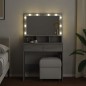 vidaXL Schminktisch mit LED-Beleuchtung Grau Sonoma 80x41x134,5 cm vidaXL Schminktisch mit LED-Beleuchtung Grau Sonoma 80x41x134,5 cm