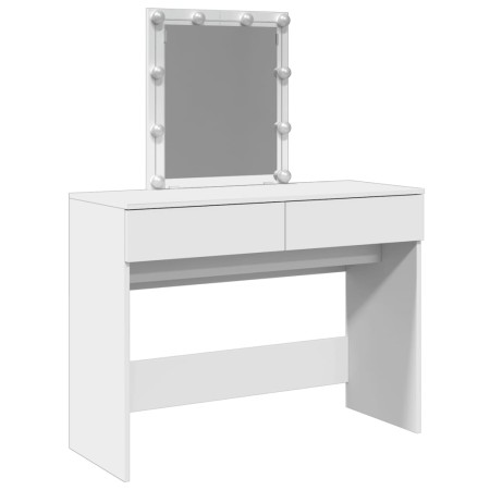 vidaXL Schminktisch mit LED-Beleuchtung Weiß 100x40x130 cm