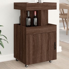 vidaXL Barwagen Braun Eichen-Optik 50x41x89 cm Holzwerkstoff