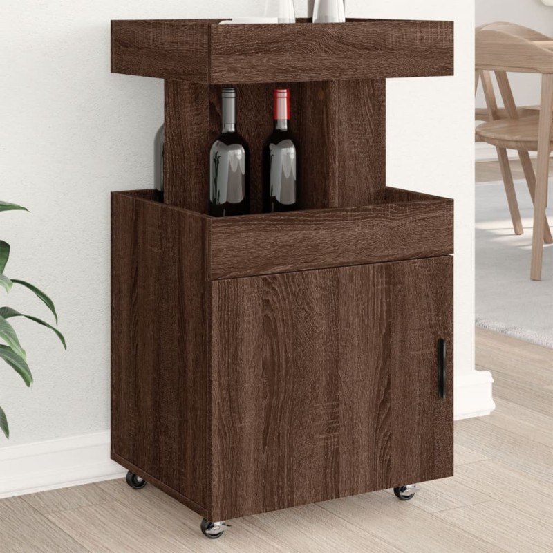 vidaXL Barwagen Braun Eichen-Optik 50x41x89 cm Holzwerkstoff vidaXL Barwagen Braun Eichen-Optik 50x41x89 cm Holzwerkstoff
