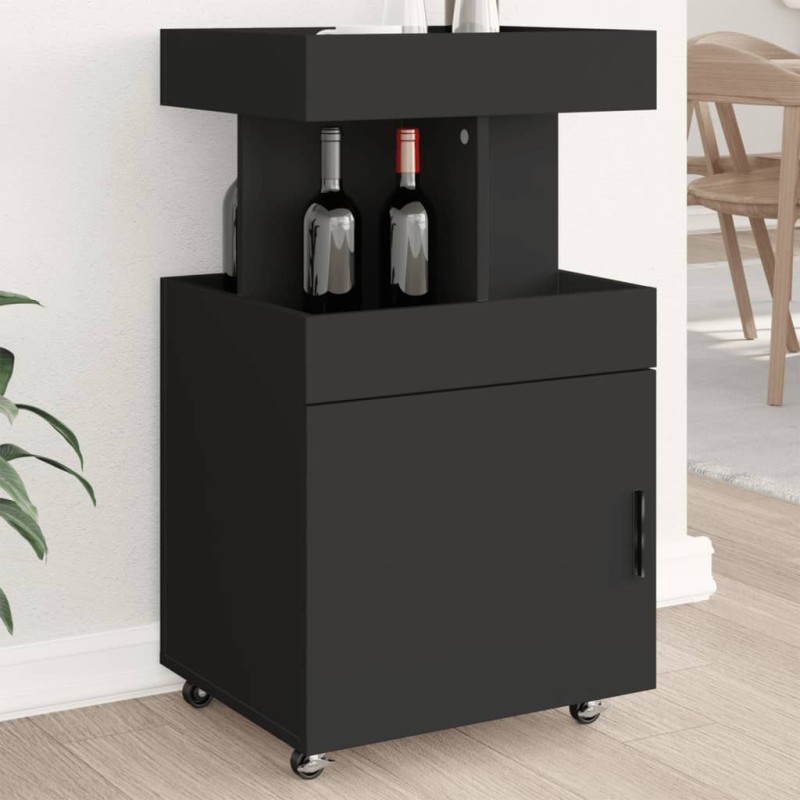 vidaXL Barwagen Schwarz 50x41x89 cm Holzwerkstoff vidaXL Barwagen Schwarz 50x41x89 cm Holzwerkstoff