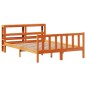 vidaXL Bettgestell mit Kopfteil ohne Matratze Wachsbraun 140x200 cm vidaXL Bettgestell mit Kopfteil ohne Matratze Wachsbraun 140x200 cm