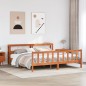 vidaXL Massivholzbett mit Kopfteil Wachsbraun 180x200 cm Kiefer vidaXL Massivholzbett mit Kopfteil Wachsbraun 180x200 cm Kiefer