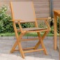 vidaXL Gartenstühle 2 Stk. Taupe Massivholz Akazie & Stoff vidaXL Gartenstühle 2 Stk. Taupe Massivholz Akazie & Stoff