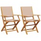 vidaXL Gartenstühle 2 Stk. Taupe Massivholz Akazie & Stoff vidaXL Gartenstühle 2 Stk. Taupe Massivholz Akazie & Stoff