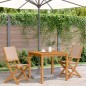 vidaXL Gartenstühle 2 Stk. Taupe Massivholz Akazie & Stoff vidaXL Gartenstühle 2 Stk. Taupe Massivholz Akazie & Stoff