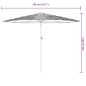 vidaXL Sonnenschirm mit Stahlmast Weiß 268x268x226 cm vidaXL Sonnenschirm mit Stahlmast Weiß 268x268x226 cm