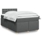 vidaXL Boxspringbett mit Matratze Dunkelgrau 120x200 cm Stoff vidaXL Boxspringbett mit Matratze Dunkelgrau 120x200 cm Stoff