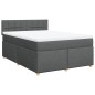 vidaXL Boxspringbett mit Matratze Dunkelgrau 140x190 cm Stoff vidaXL Boxspringbett mit Matratze Dunkelgrau 140x190 cm Stoff