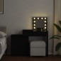 vidaXL Schminktisch mit LED-Beleuchtung Schwarz 115x37x110,5 cm vidaXL Schminktisch mit LED-Beleuchtung Schwarz 115x37x110,5 cm