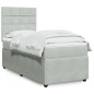 vidaXL Boxspringbett mit Matratze Hellgrau 90x190 cm Samt vidaXL Boxspringbett mit Matratze Hellgrau 90x190 cm Samt