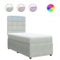 vidaXL Boxspringbett mit Matratze Hellgrau 90x190 cm Samt vidaXL Boxspringbett mit Matratze Hellgrau 90x190 cm Samt