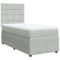 vidaXL Boxspringbett mit Matratze Hellgrau 90x190 cm Samt vidaXL Boxspringbett mit Matratze Hellgrau 90x190 cm Samt