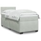 vidaXL Boxspringbett mit Matratze Hellgrau 90x190 cm Samt vidaXL Boxspringbett mit Matratze Hellgrau 90x190 cm Samt