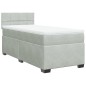 vidaXL Boxspringbett mit Matratze Hellgrau 90x190 cm Samt vidaXL Boxspringbett mit Matratze Hellgrau 90x190 cm Samt