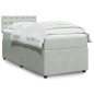 vidaXL Boxspringbett mit Matratze Hellgrau 90x200 cm Samt vidaXL Boxspringbett mit Matratze Hellgrau 90x200 cm Samt