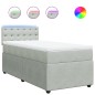 vidaXL Boxspringbett mit Matratze Hellgrau 90x200 cm Samt vidaXL Boxspringbett mit Matratze Hellgrau 90x200 cm Samt