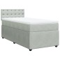 vidaXL Boxspringbett mit Matratze Hellgrau 90x200 cm Samt vidaXL Boxspringbett mit Matratze Hellgrau 90x200 cm Samt