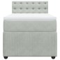 vidaXL Boxspringbett mit Matratze Hellgrau 90x200 cm Samt vidaXL Boxspringbett mit Matratze Hellgrau 90x200 cm Samt