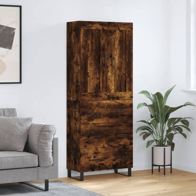 vidaXL Highboard Räuchereiche 69,5x34x180 cm Holzwerkstoff vidaXL Highboard Räuchereiche 69,5x34x180 cm Holzwerkstoff