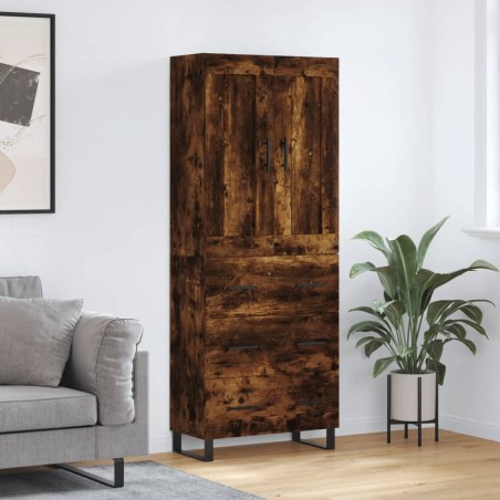 vidaXL Highboard Räuchereiche 69,5x34x180 cm Holzwerkstoff