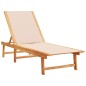 vidaXL Sonnenliegen 2 Stk. mit Tisch Creme Massivholz Akazie Textilene vidaXL Sonnenliegen 2 Stk. mit Tisch Creme Massivholz Akazie Textilene