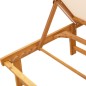 vidaXL Sonnenliegen 2 Stk. mit Tisch Creme Massivholz Akazie Textilene vidaXL Sonnenliegen 2 Stk. mit Tisch Creme Massivholz Akazie Textilene