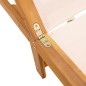 vidaXL Sonnenliegen 2 Stk. mit Tisch Creme Massivholz Akazie Textilene vidaXL Sonnenliegen 2 Stk. mit Tisch Creme Massivholz Akazie Textilene